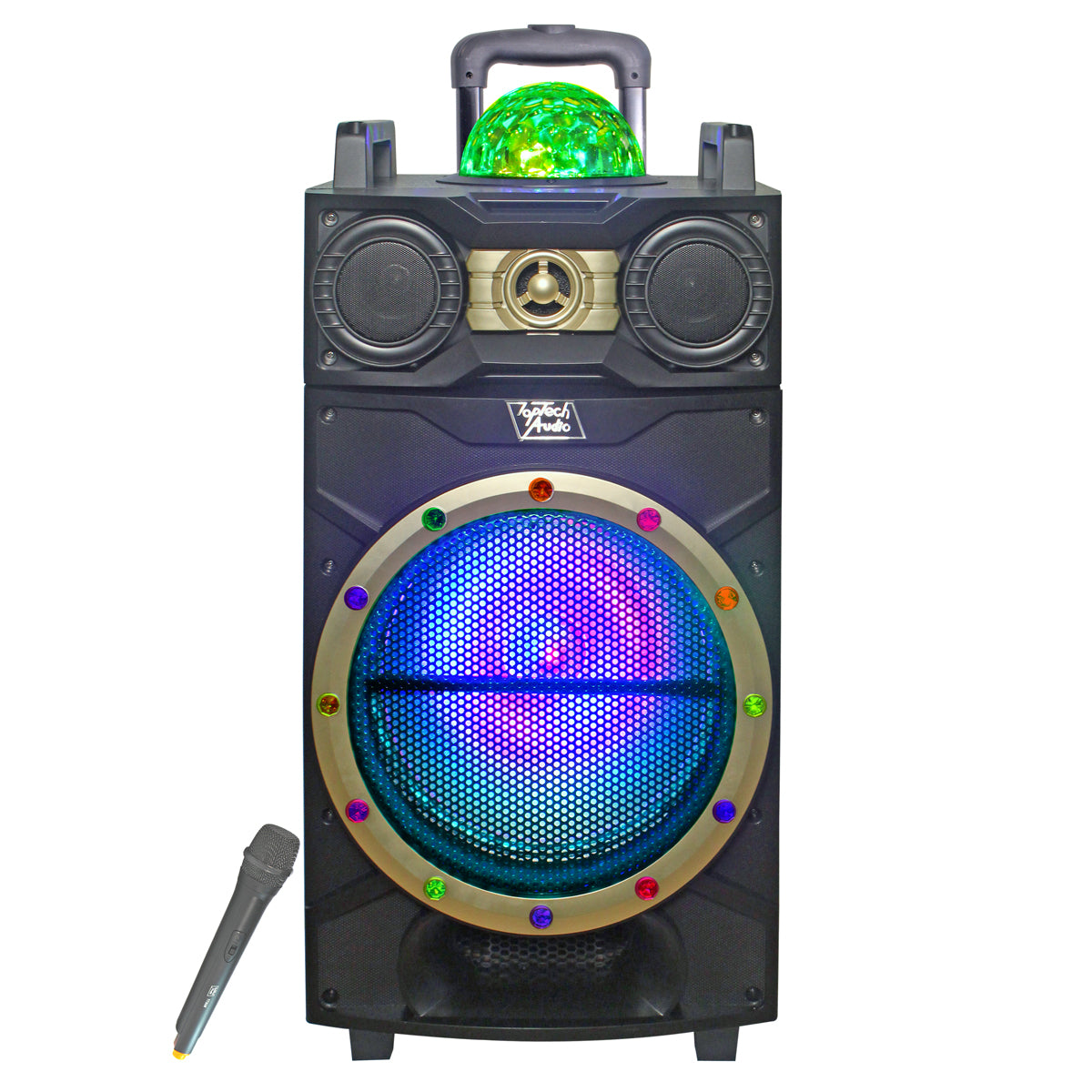 Fully Amplified Portable 3500 Watts Peak Power 12” Speaker with DISCO BALL