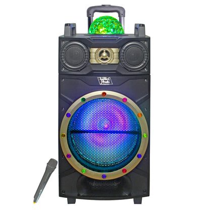 TOPTECH EDGE-112 12 Inch Bluetooth Speaker with Multi-Color Lights & Disco Ball