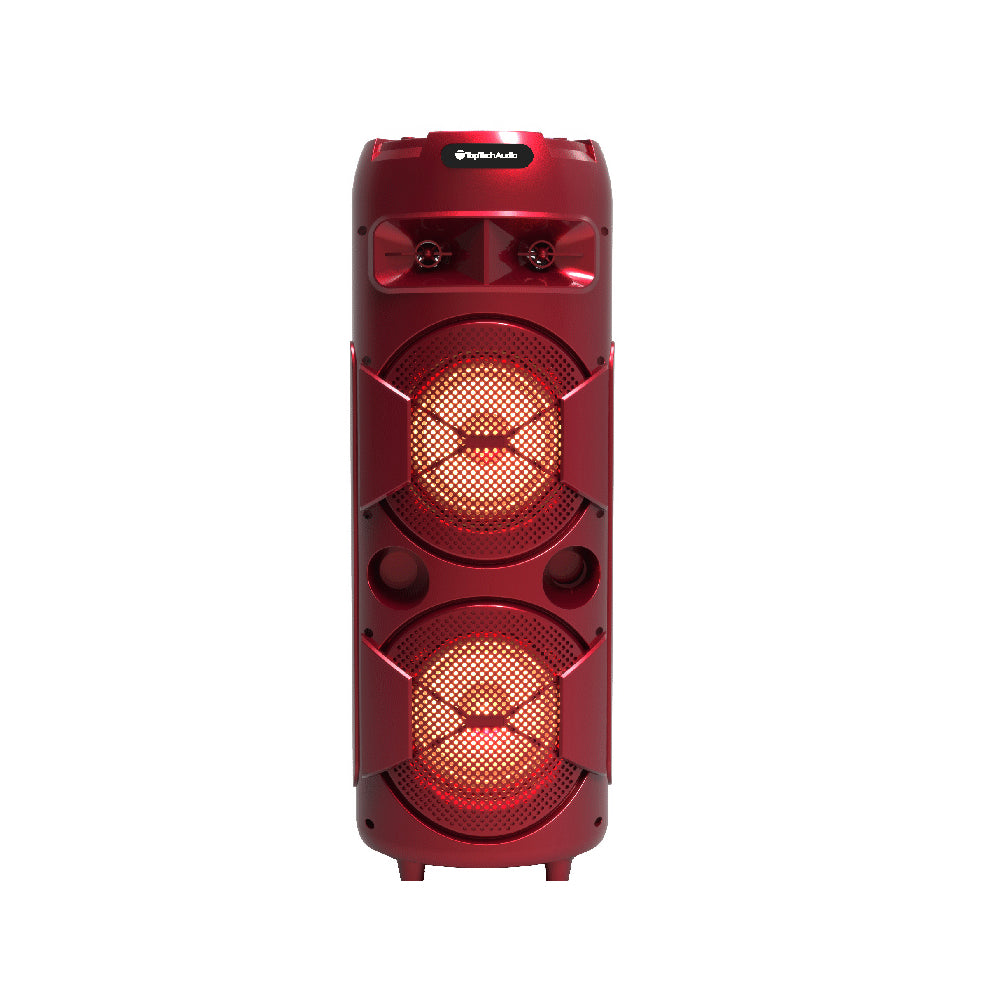 Fully Ampliﬁed Multimedia Rechargeable Speaker 4500 Watts Peak Power Double 8  Inch Woofer