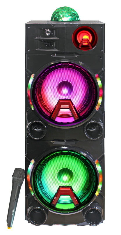 TOPTECH MAX-212 12 Inch Portable Bluetooth Speakers with Multi-Colored Lights