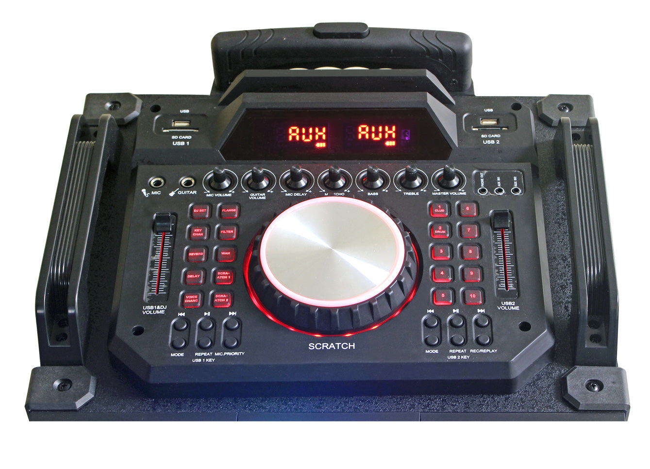 Fully Amplified Portable 7000 watts Double 12” Speaker WITH DJ MIXER