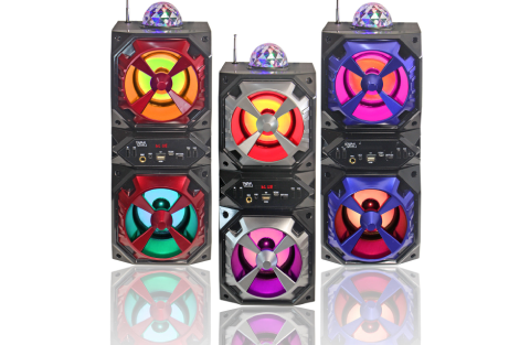 Fully Powered 800 Watts Portable Multimedia Speaker with DISCO BALL