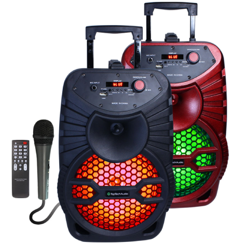 Fully Amplified Portable 1200 Watts Peak Power 8” Speaker with LED LIGHT