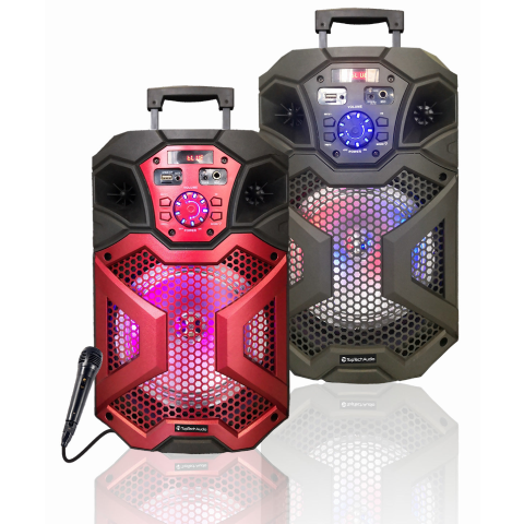 TOPTECH RIO-8, 8 Inch Wireless Bluetooth Speaker Stereo Powerful Sound System with Vibrant Colorful LED Illumination,Build-in rechargeable battery, 10 Meters (33ft) Bluetooth Distance,for Multimedia Connect Wired Mic Input /USB/SD Card/FM Radio