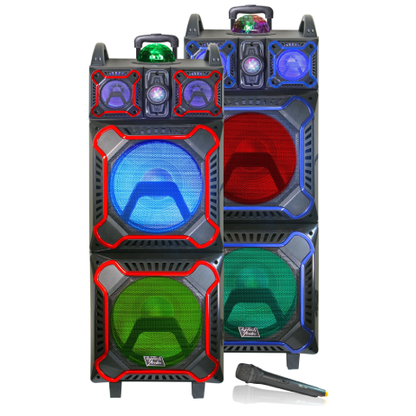 TOPTECH ANGEL-212 2x12 Inch Bluetooth Rechargeable Speakers with Dynamic LED Lights