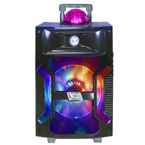 Fully Amplified Portable 2000 Watts Peak Power 10” Speaker with DISCO BALL