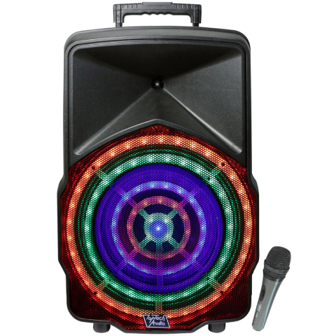Fully Amplified Portable 3000 Watts Peak Power 15” Speaker WITH LED LIGHT