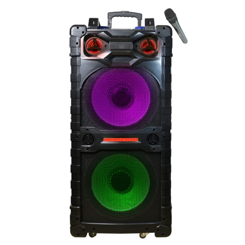 Fully Amplified Portable 3500 Watts Peak Power 2 x 15” Speaker WITH LED LIGHT