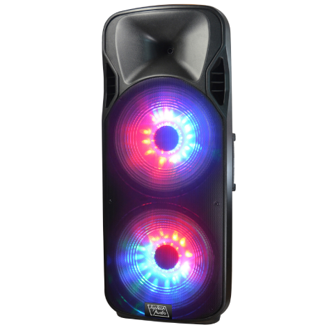 Fully Amplified Portable 3500 Watts Peak Power 2 x 15” Speaker WITH LED LIGHT