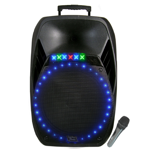 Fully Amplified Portable 2800 Watts Peak Power 15” Speaker WITH LED LIGHT