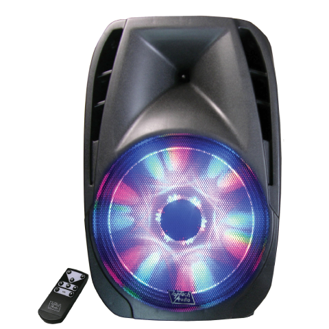 TOPTECH TTR 115 BT, 15'' Bluetooth Speaker with HD Loud Stereo Sound, Multicolored LED Light Effects, 5Hrs Playtime, Handle and Wheels for Outdoor Party