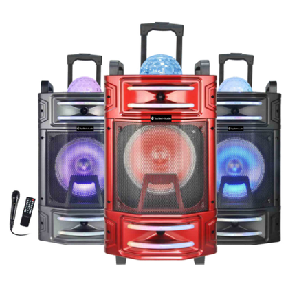 TOPTECH BOOM-10 10" Bluetooth Speaker with Disco Ball & Multi-Color Lights