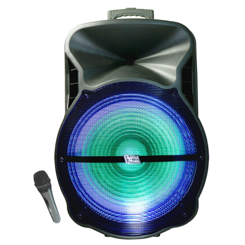 Fully Amplified Portable 4000 Watts Peak Power 18” Speaker WITH LED LIGHT