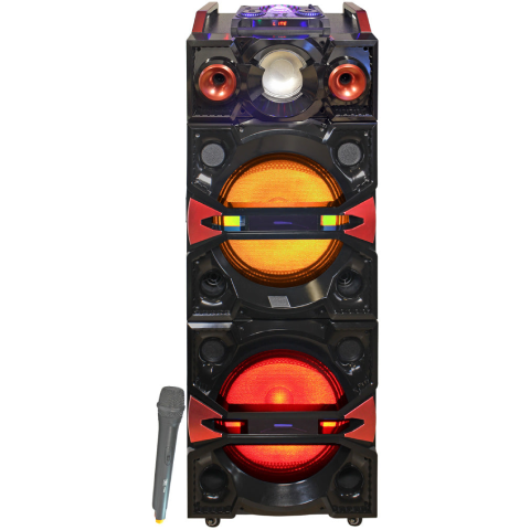 2 x 15’’ Amplified Powered Speaker, 8000 Watts With LED Light Ball