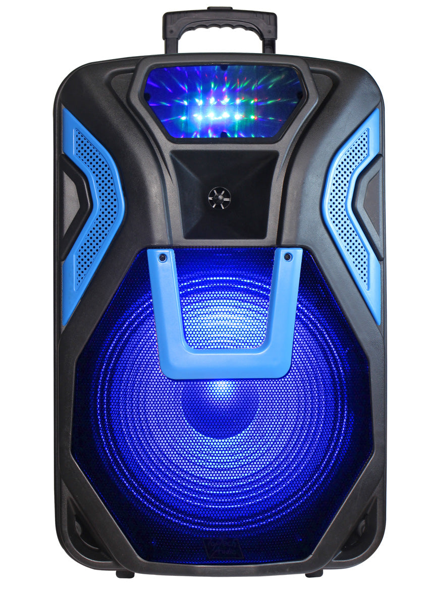 Fully Amplified Portable 3700 Watts Peak Power 15” Speaker WITH LED LIGHT