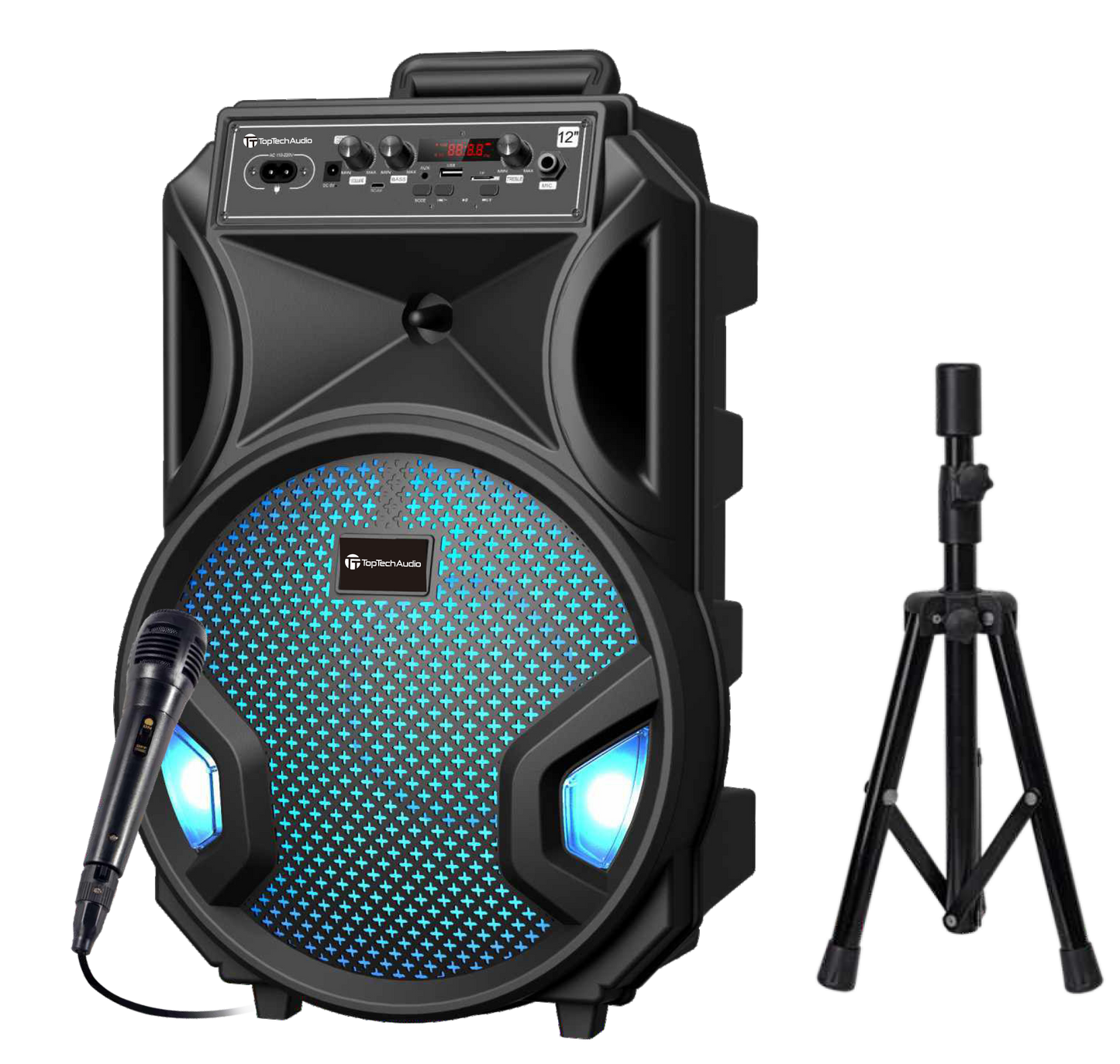 Fully Amplified Portable 3000 Watts Peak Power 12” Speaker