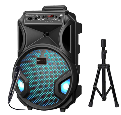 Fully Amplified Portable 3000 Watts Peak Power 12” Speaker with Bluetooth & Mic