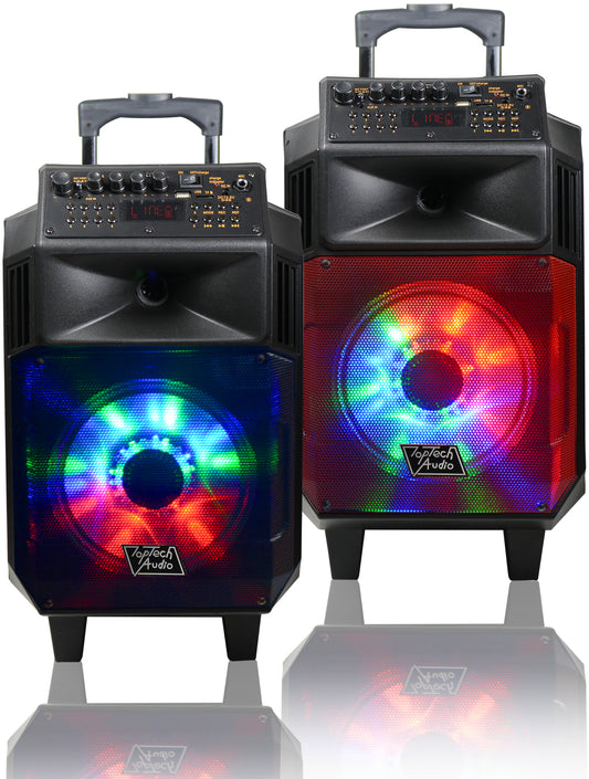 Fully Amplified Portable 1300 Watts Peak Power 8” Speaker with LED LIGHT