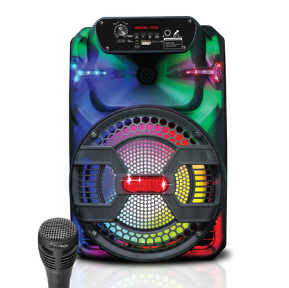 TOPTECH STAR-8 Bluetooth Party Speaker, 8" Woofer, 4000W, Flame Lights, Karaoke