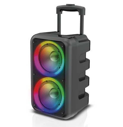 JET-66 Chroma Beat 2x6" Bluetooth Speaker with Disco Lights, Extra Bass & Guitar Jack