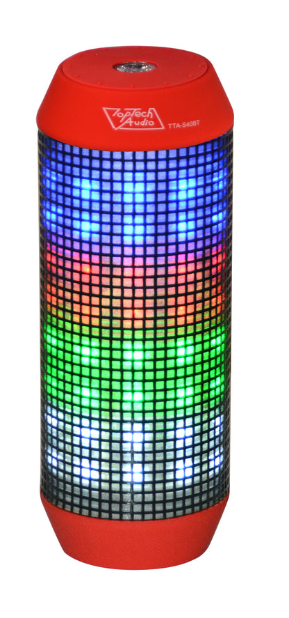 Portable Bluetooth Speaker with Colorful LED Light, FM & USB Support