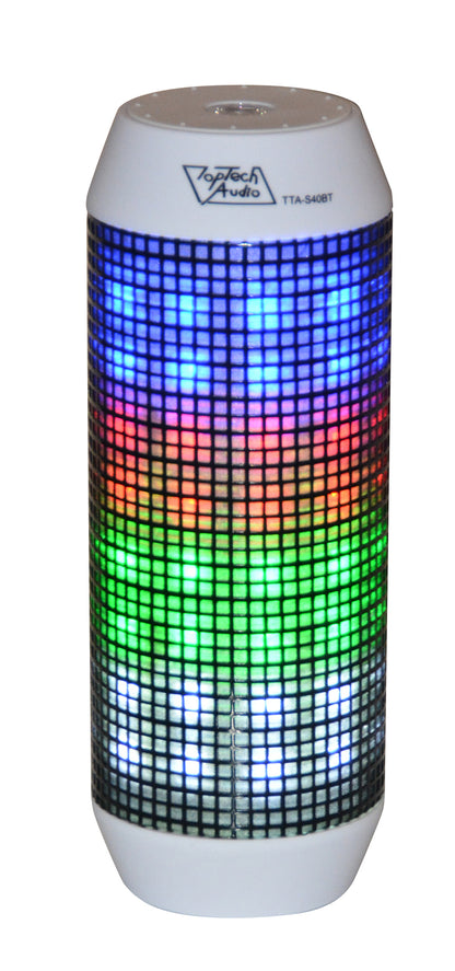 Portable Bluetooth Speaker with Colorful LED Light, FM & USB Support