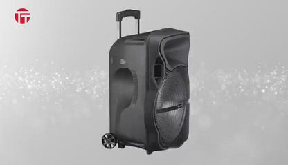 2200 Watts Portable 15” Speaker with LED Lights, Microphone & Stand Included